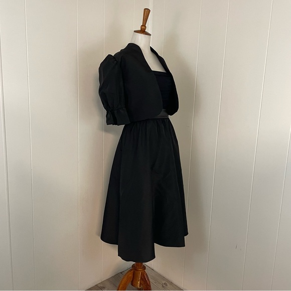 Vintage Puff Sleeve Crop Jacket with Sleeveless A-Line Dress - Picture 12 of 14
